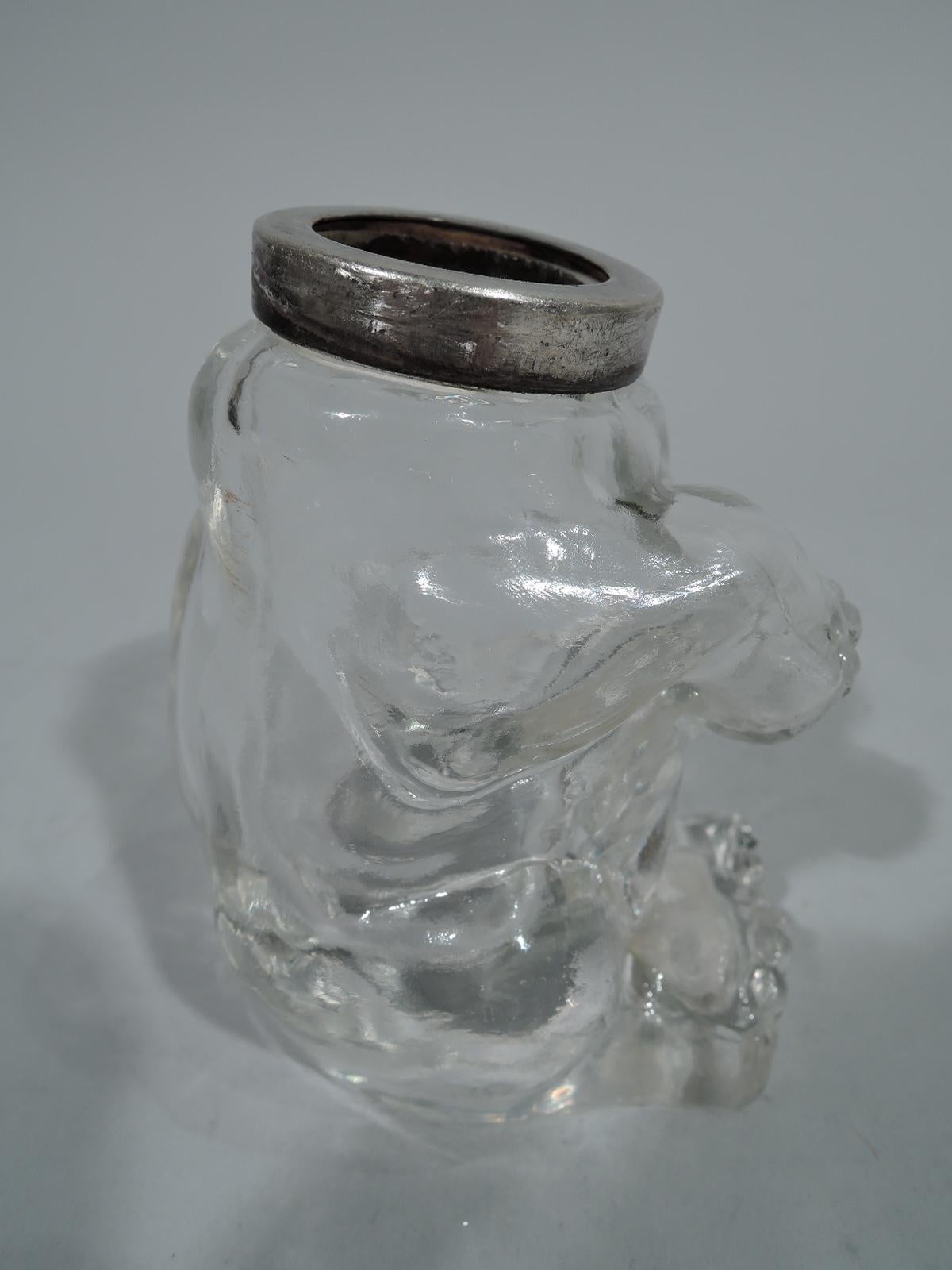 Antique Sterling Silver and Glass Elephant Sugar Caster 2