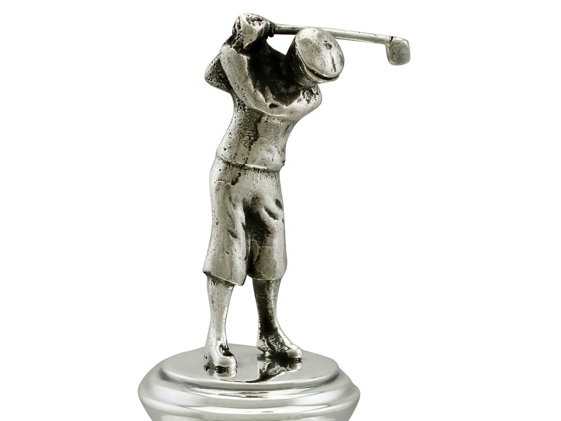 British Antique Sterling Silver Golf Trophy Cup, 1935