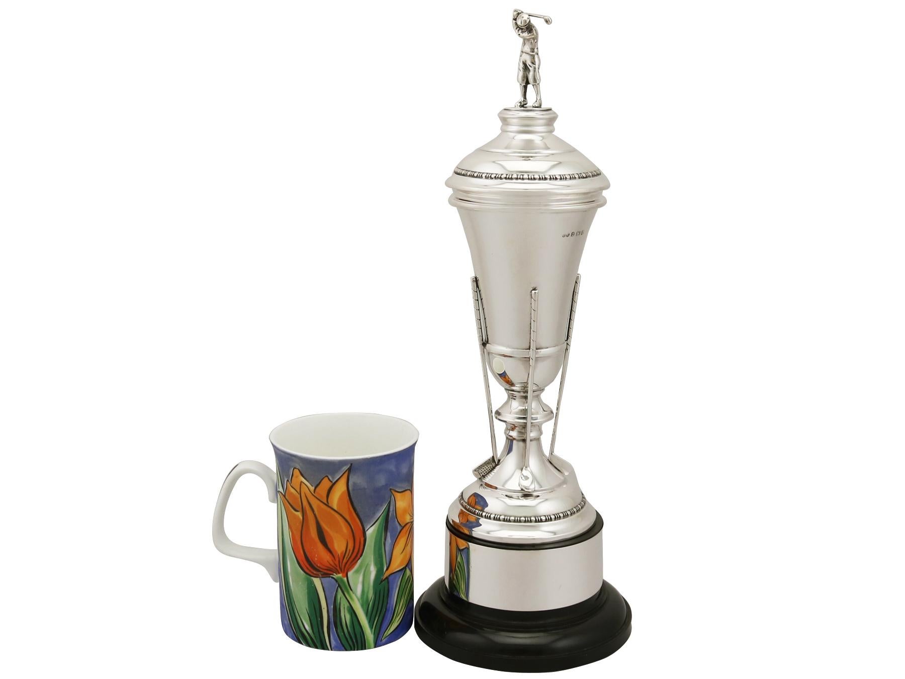 Antique Sterling Silver Golf Trophy Cup, 1935 3