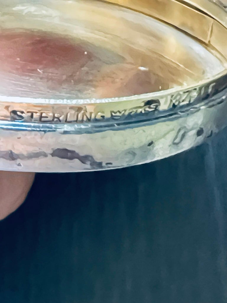 Antique Sterling Silver Guilloche Enamel Locket Pendant For Sale 1