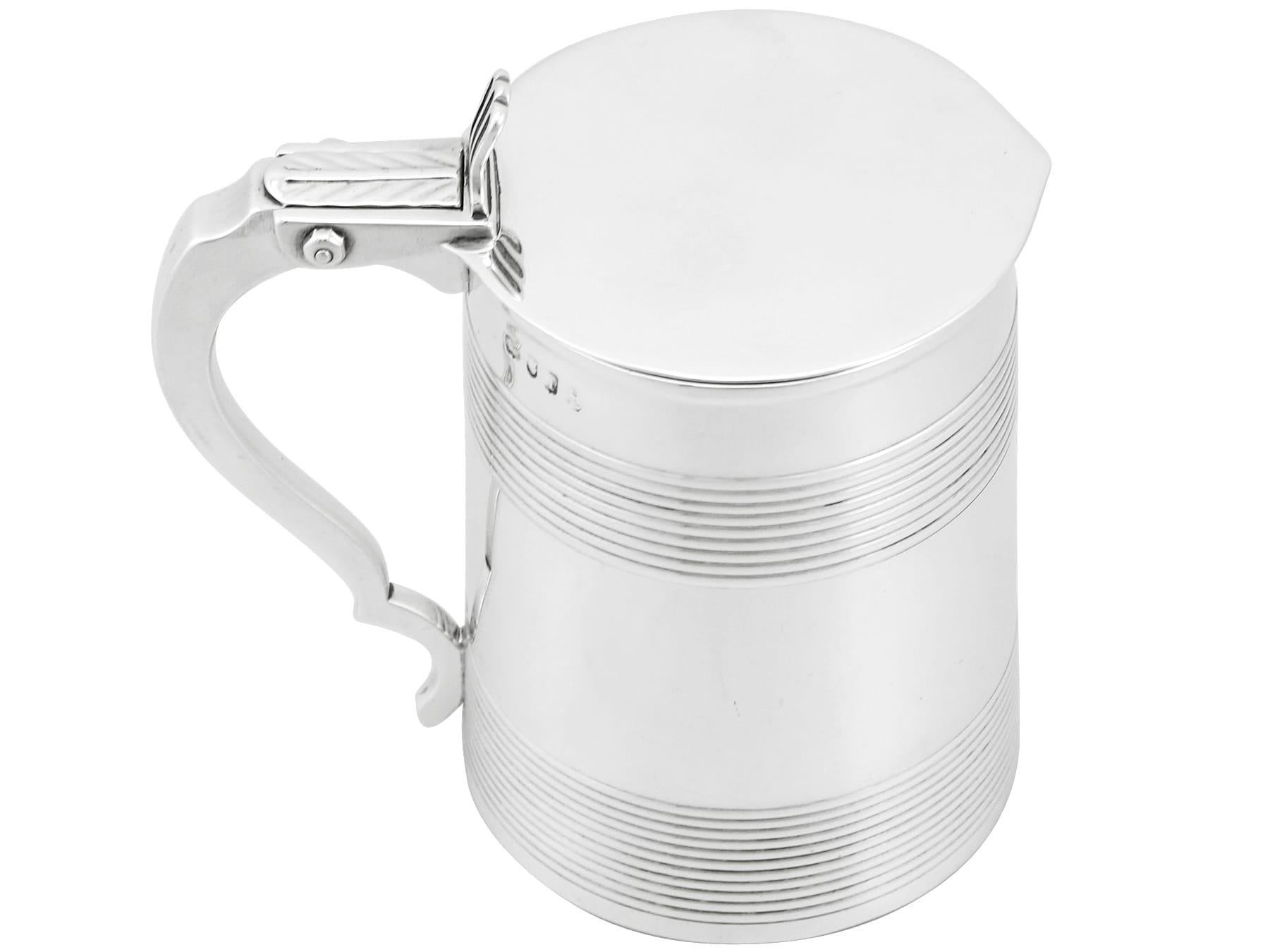 English Antique Sterling Silver Half Pint Tankard For Sale
