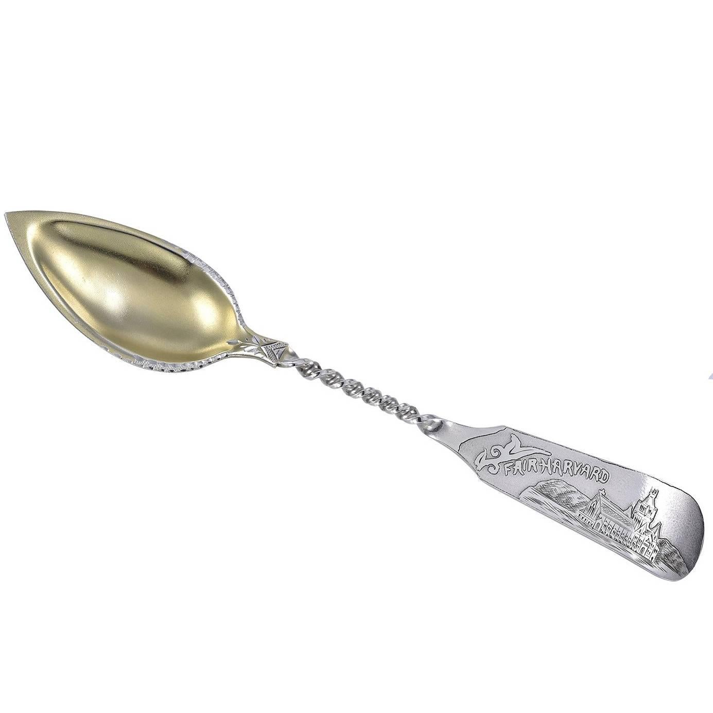 Antique Sterling Silver Harvard Spoon