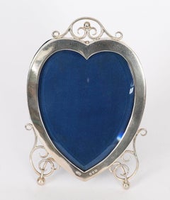 Antique Sterling Silver Heart Photo Frame by Syner & Beddoes 19th Century