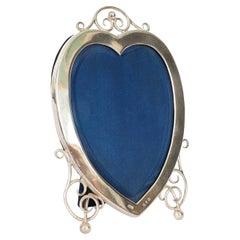 Antique Sterling Silver Heart Photo Frame by Syner & Beddoes 19th Century