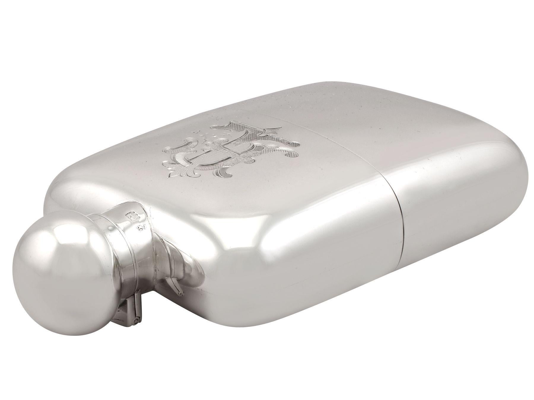 Antique Sterling Silver Hip Flask - Boxed, 1911 1