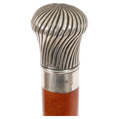 Antique Sterling Silver Internal Horse Measure Walking Cane Stick 19thC 92cm/36"