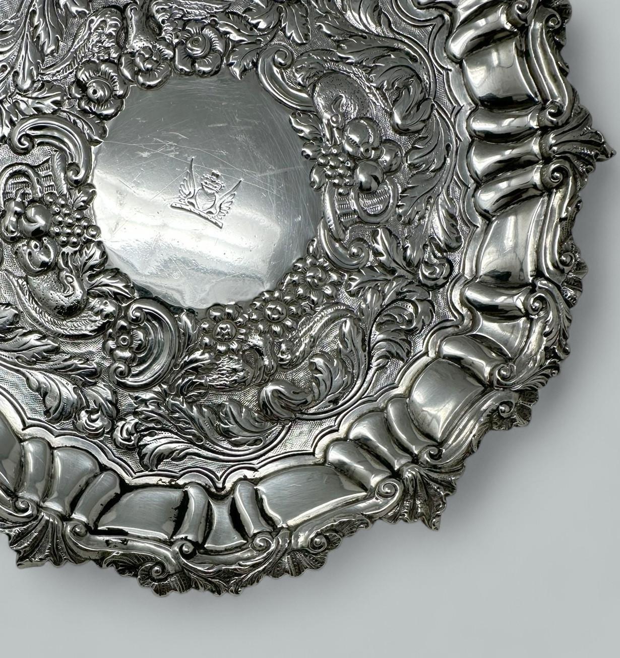 Bandeja para bebidas de plata de ley antigua irlandesa de Dublín William Nolan Irlandés en venta