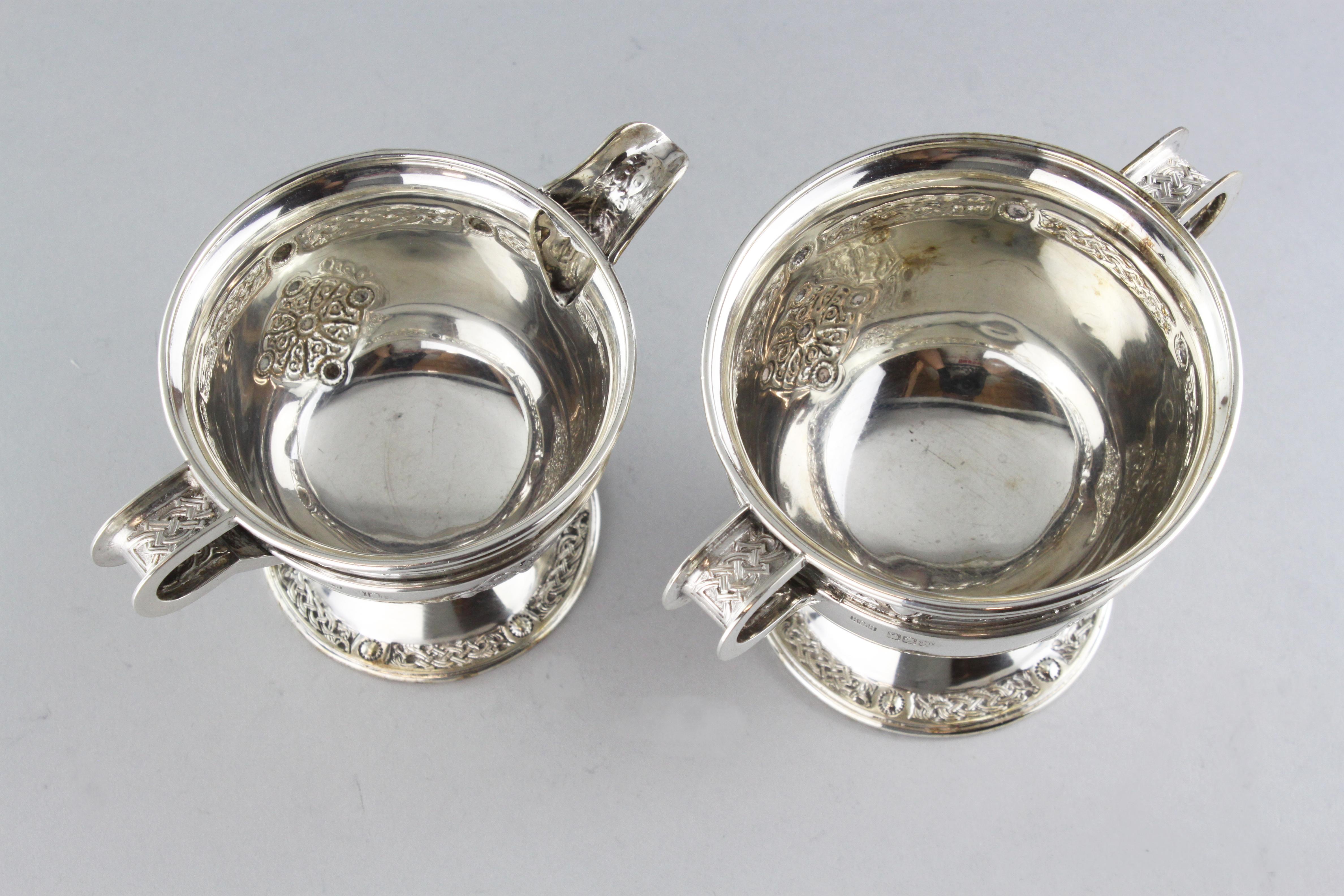 Antique Sterling Silver Irish Three-Piece Tea Service Set, Dublin 1917, Hopkin 10