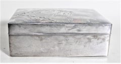 Antique Sterling Silver Japanese Export Engraved Cigarette or Decorative Box