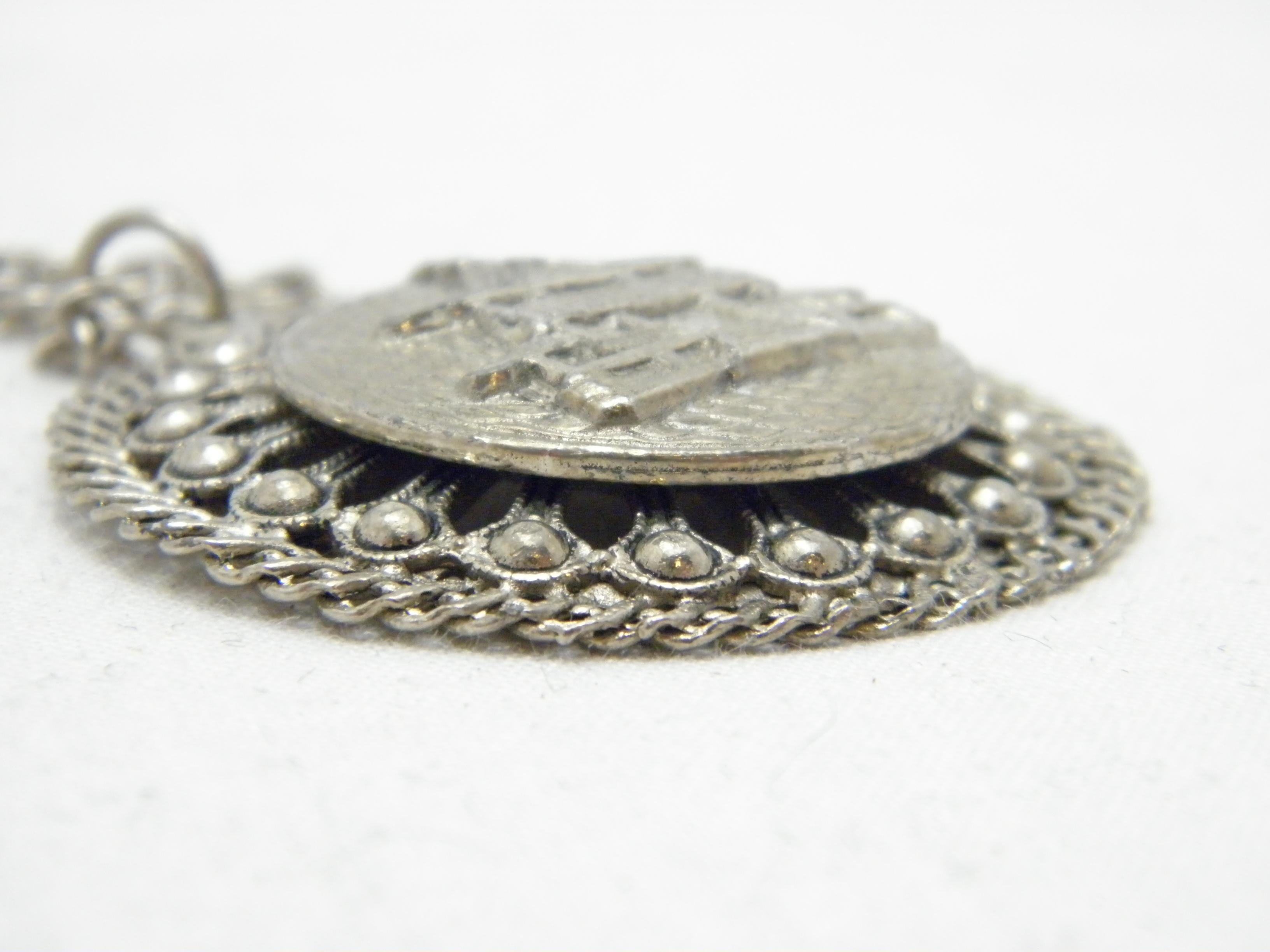 Antike antike Sterling Silber Halskette mit Pagodenanhänger aus Seil 925 22 Zoll im Angebot 7