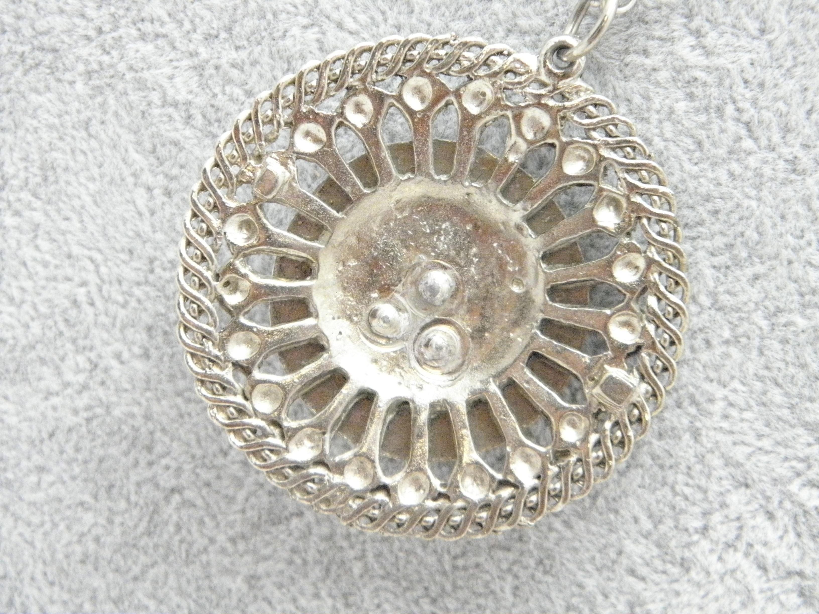 Antike antike Sterling Silber Halskette mit Pagodenanhänger aus Seil 925 22 Zoll im Angebot 1