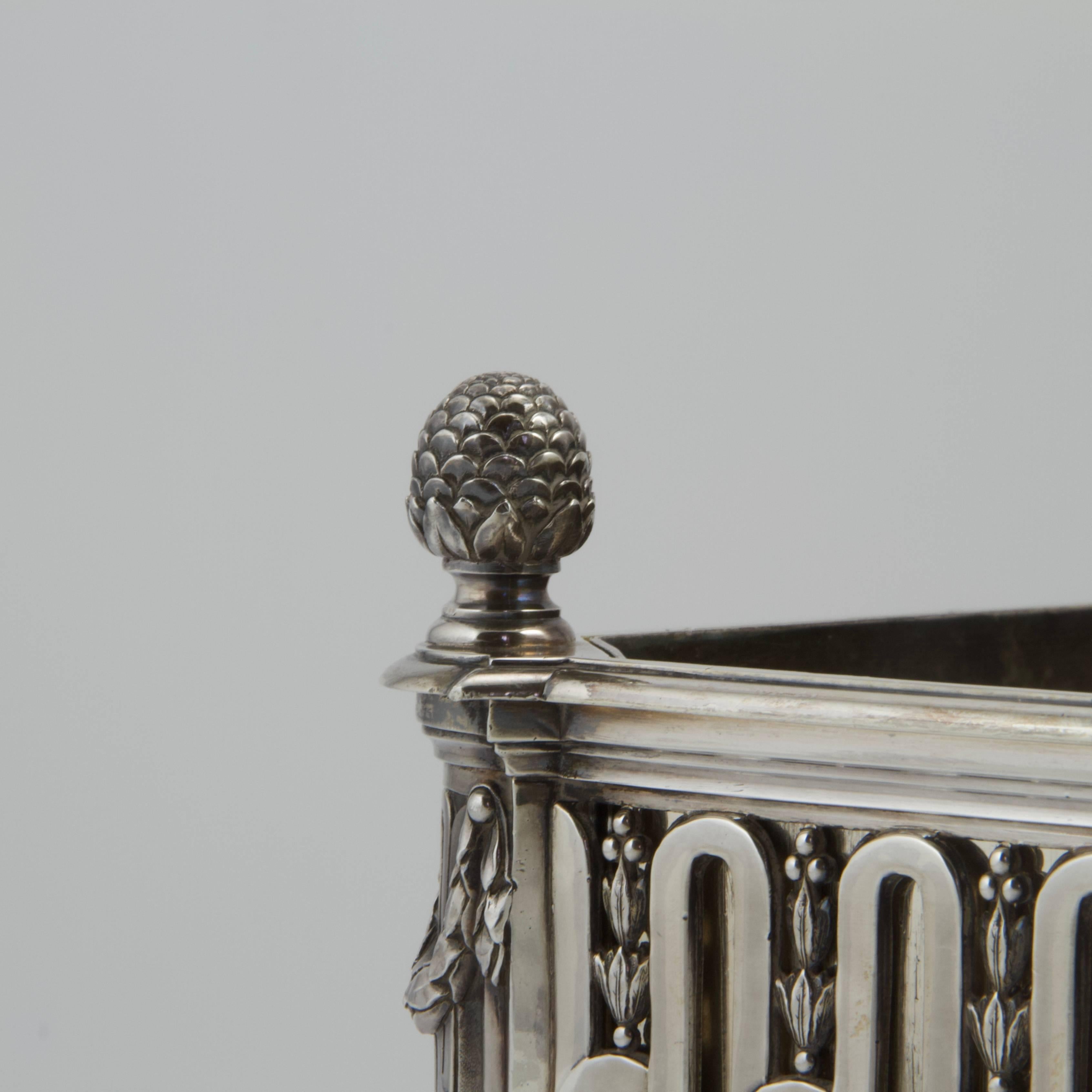 19th Century Antique Sterling Silver Jardiniere by Boin-Taburet from Paris For Sale