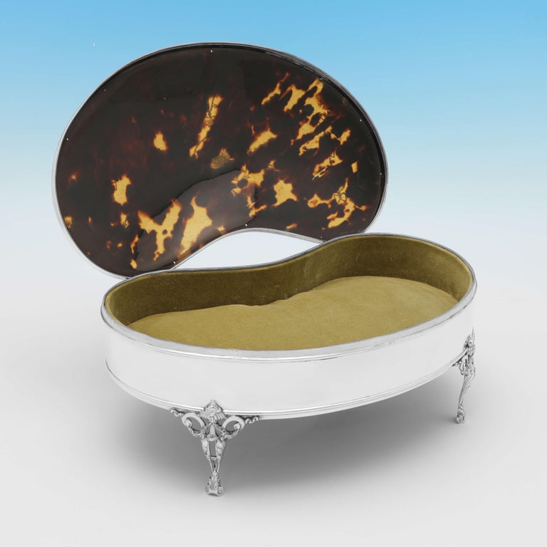 Antique Sterling Silver Jewellery Box, London 1911 by William Comyns For Sale at 1stDibs