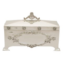 Antique Sterling Silver Jewelry Casket