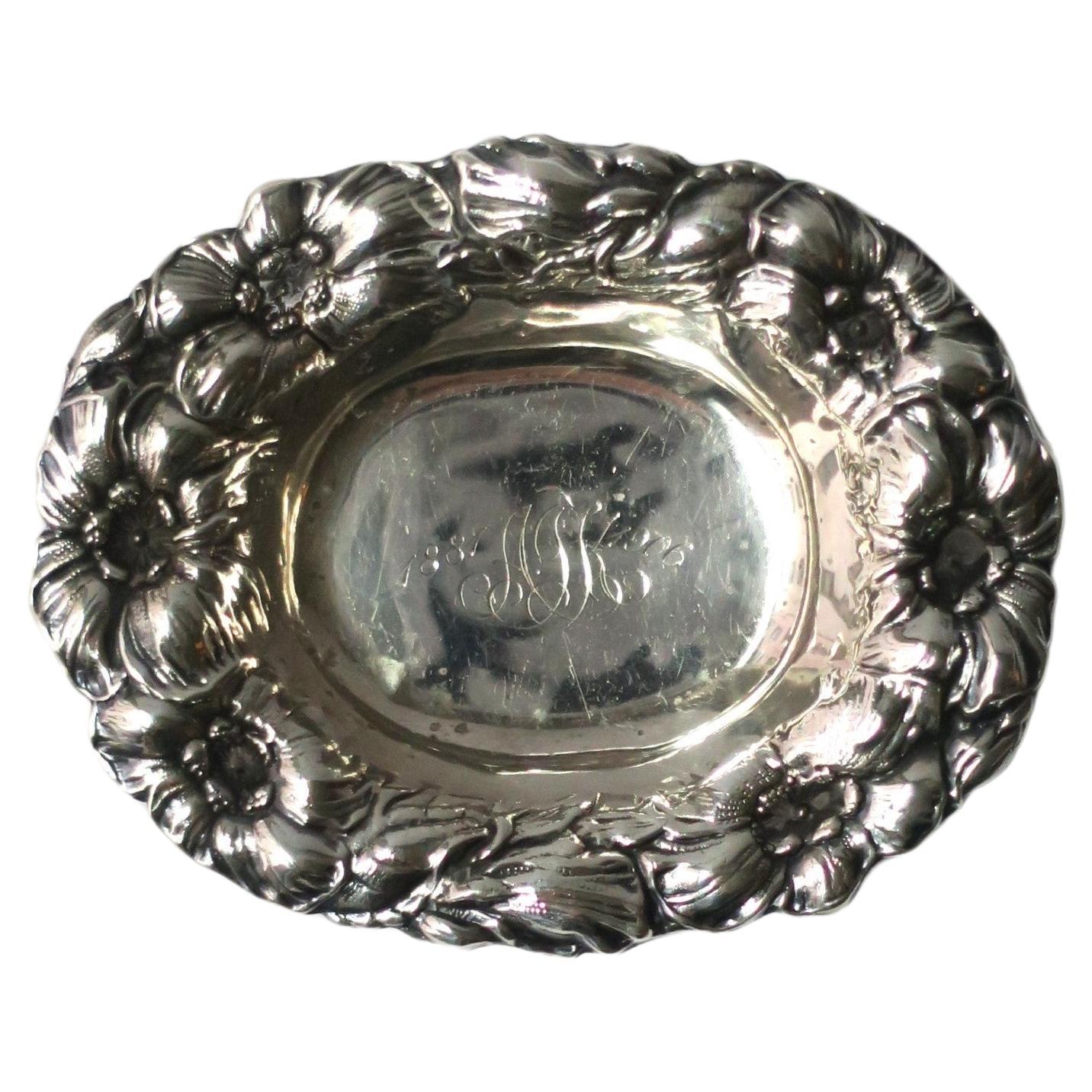 Antiguo Plato Joyero de Plata de Ley Estilo Buccellati