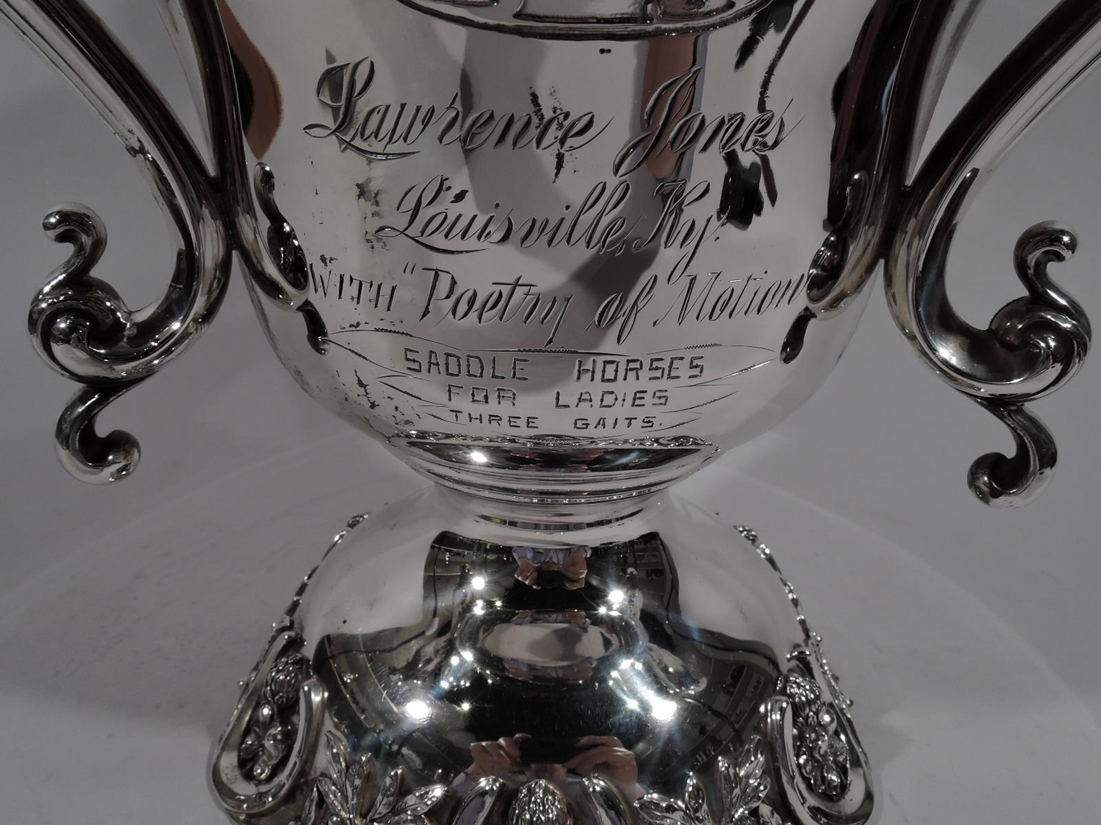 Antique Sterling Silver Kentucky Horse Race Loving Cup Trophy 4