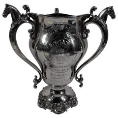 Antike Kentucky Horse Race Loving Cup Trophäe aus Sterling Silber