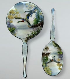 Antique Sterling Silver Lady's Vanity Dressing Table Set Hair Clothes Brushes