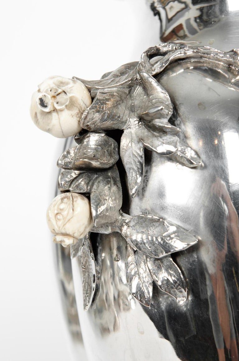 Antique Sterling Silver Large Centerpiece / Flower Vase For Sale at 1stDibs