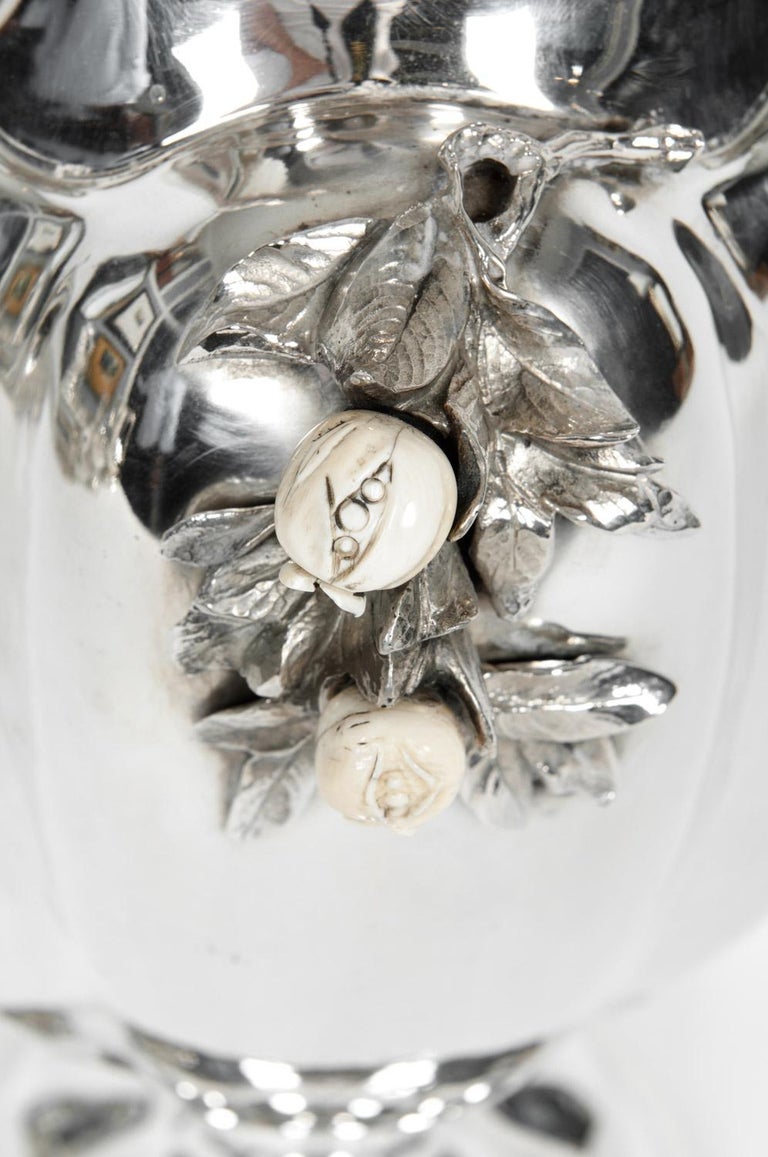 Antique Sterling Silver Large Centerpiece / Flower Vase For Sale at 1stDibs