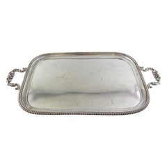 Antique Sterling Silver Large Serving Tray, Chester 1912, Barker Brothers