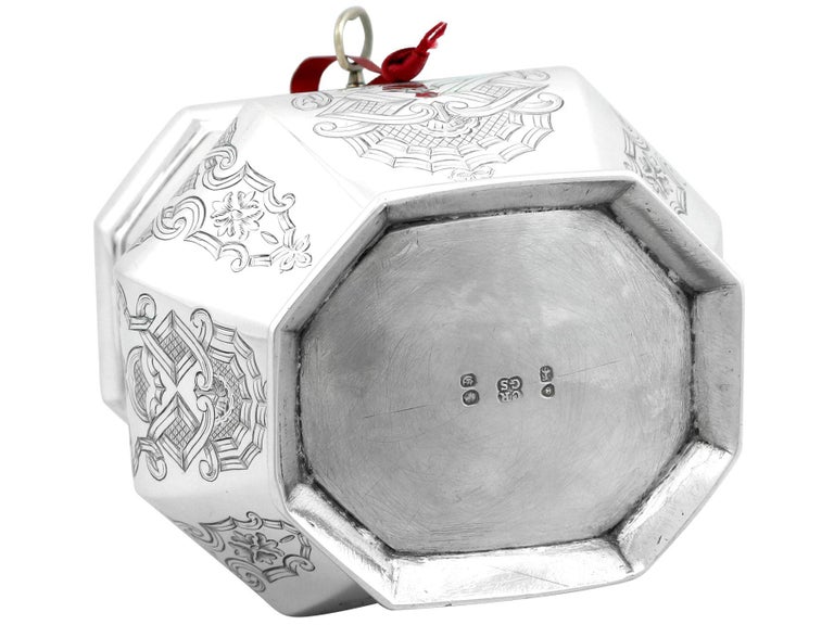 Antique Sterling Silver Locking Tea Caddy, '1850' For Sale at 1stDibs