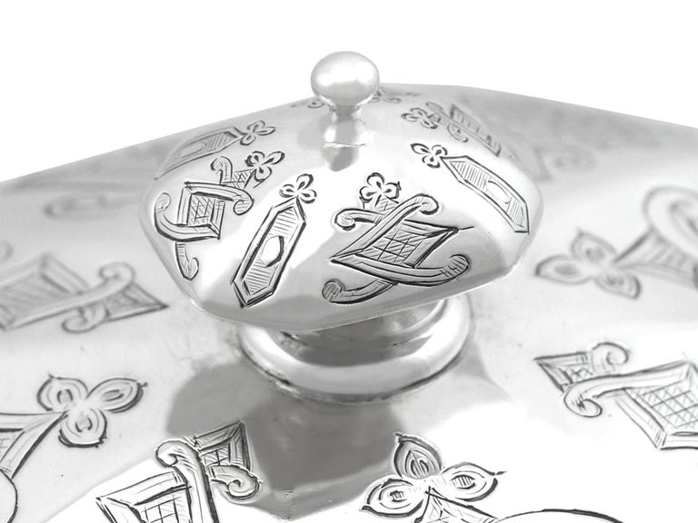Antique Sterling Silver Locking Tea Caddy, '1850' For Sale at 1stDibs