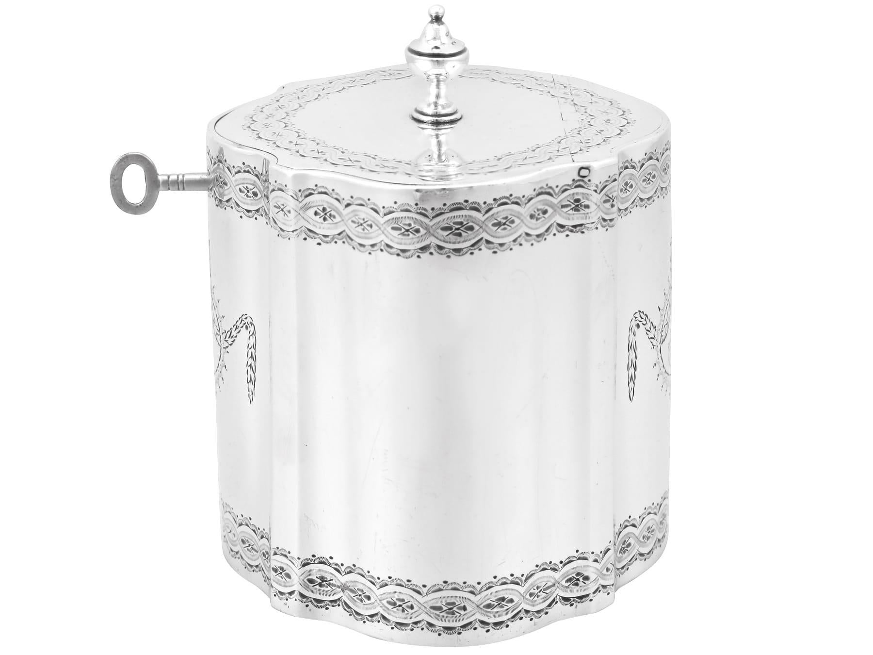 George III Antique 1782 Sterling Silver Locking Tea Caddy For Sale