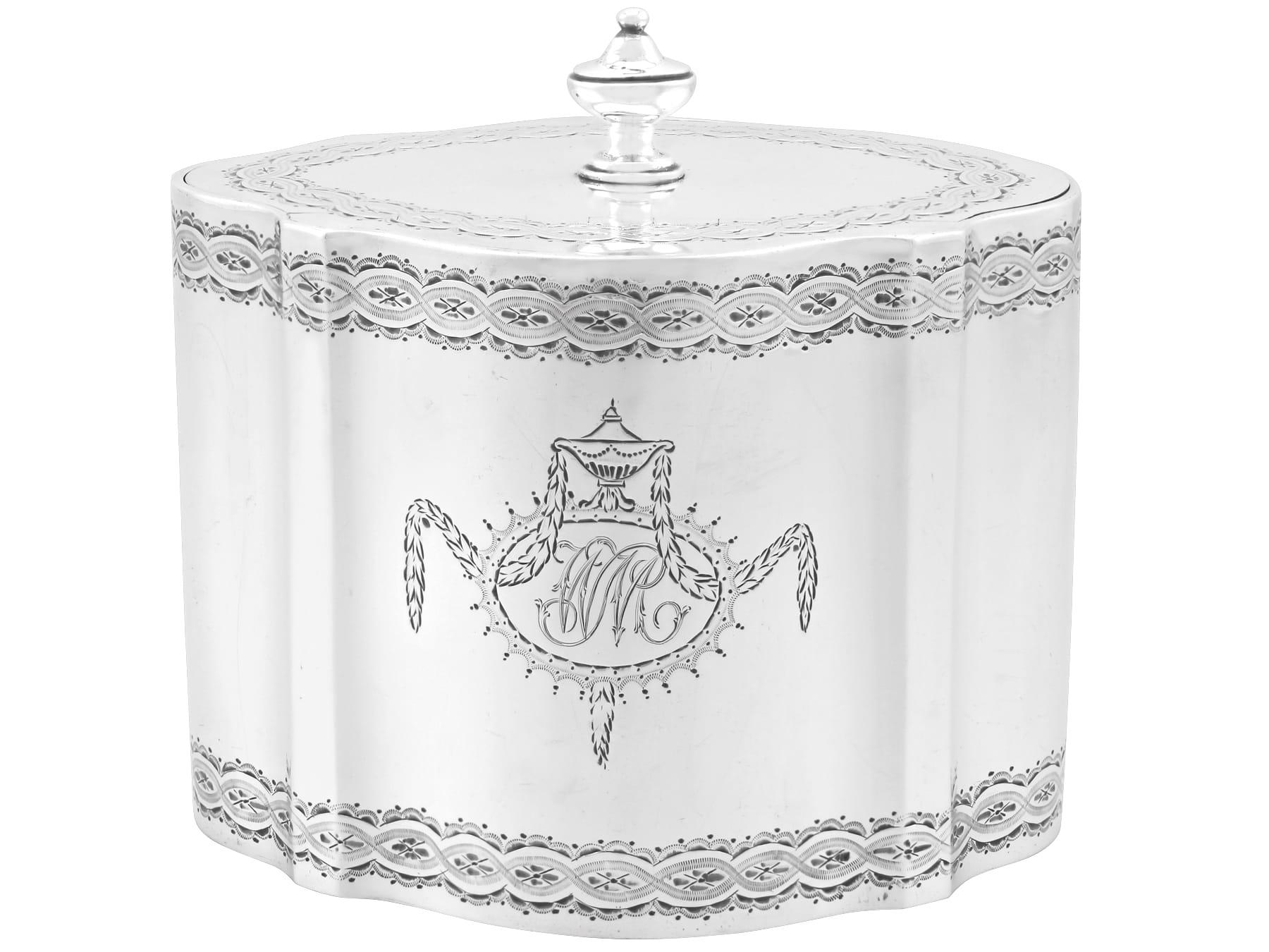 English Antique 1782 Sterling Silver Locking Tea Caddy For Sale