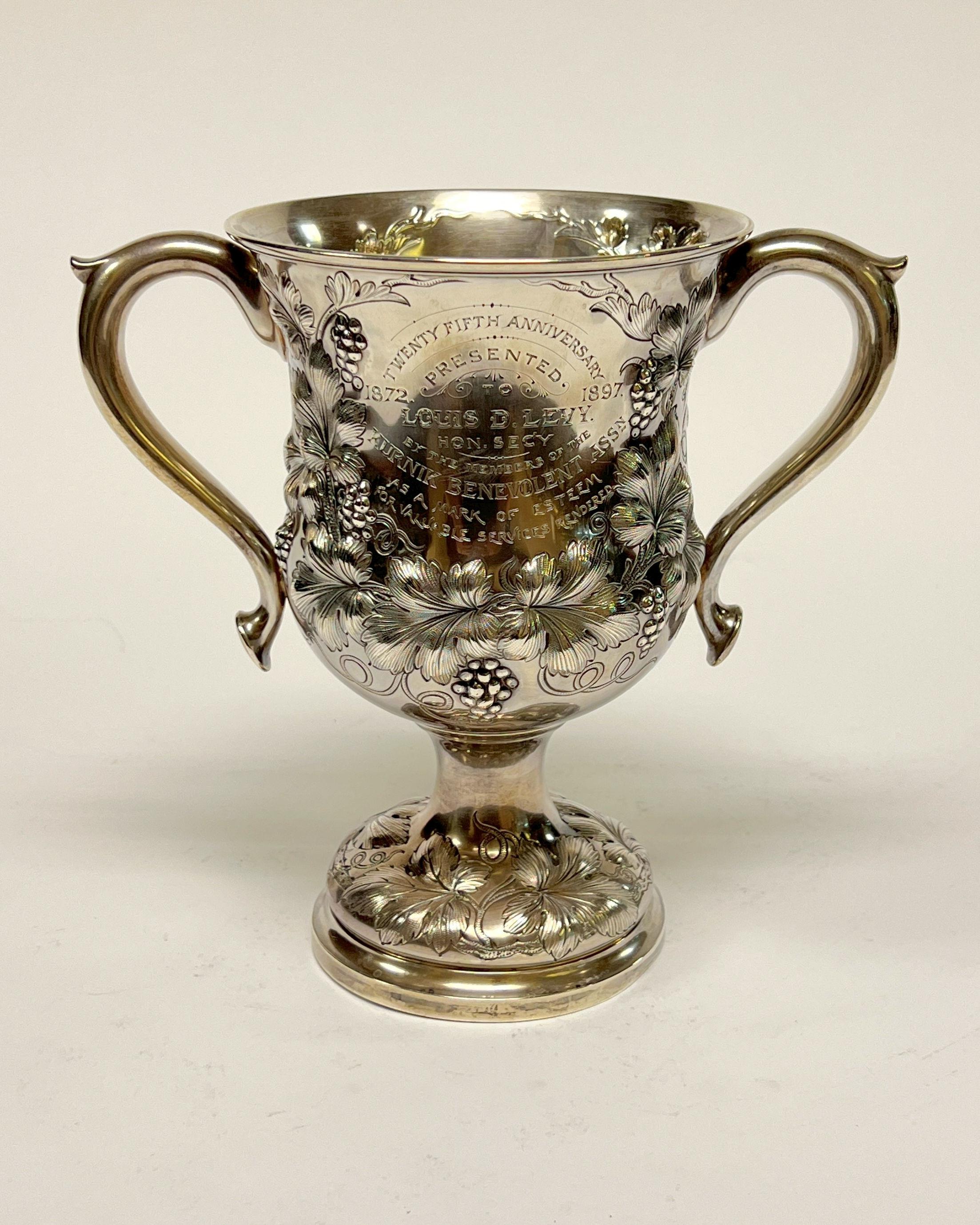 Belle Époque Antica Coppa d'amore in argento sterling di Gorham datata 1897 in vendita