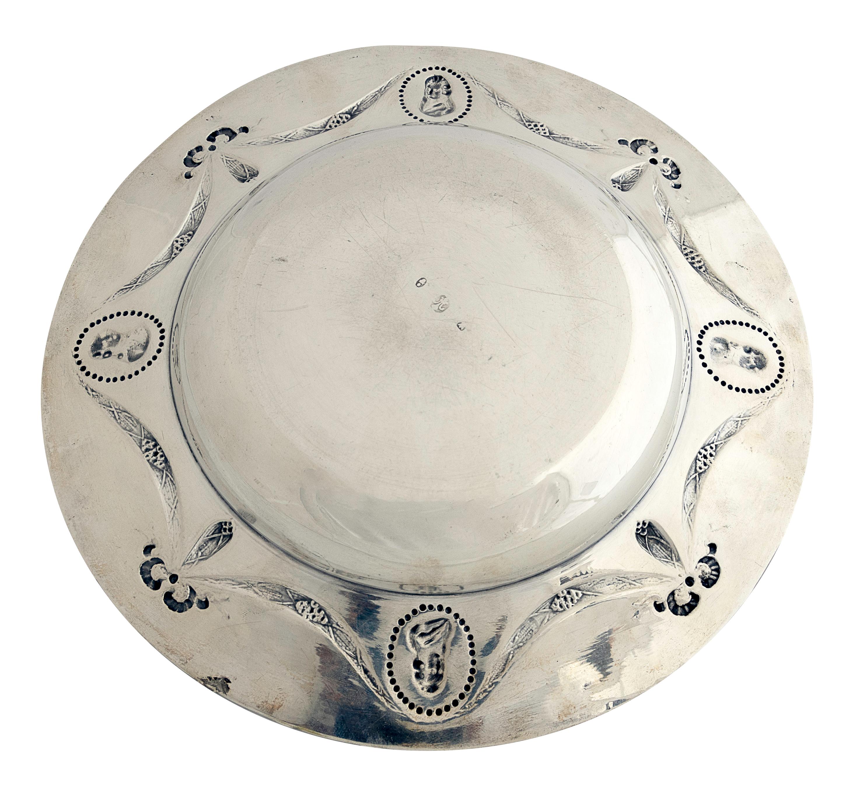 Antique Sterling Silver Low Bowl In Good Condition In Paris, IDF
