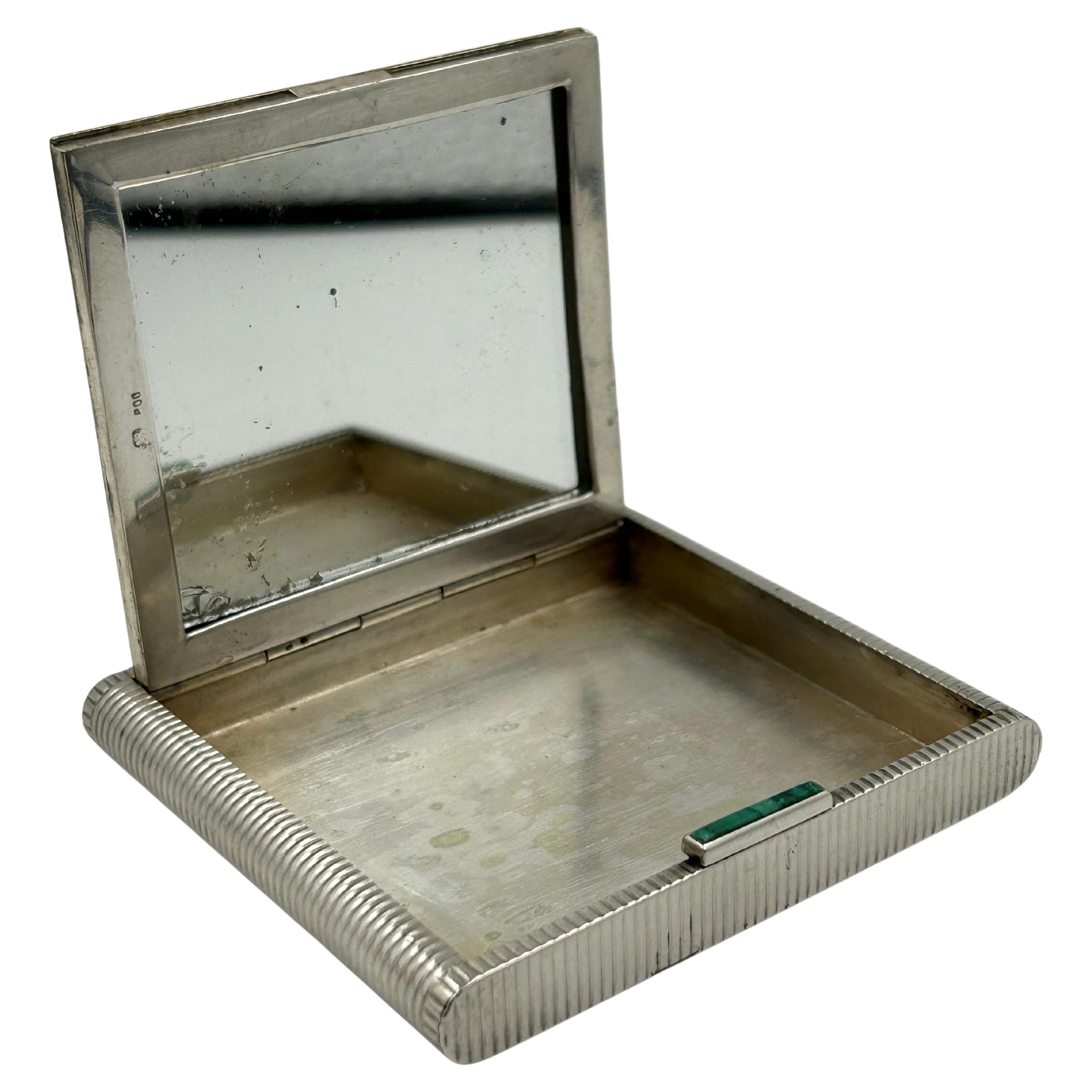 Caja de maquillaje antigua de plata de ley