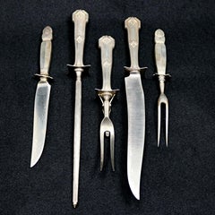 Antique Sterling Silver Meat Carving Sets, circa 1920