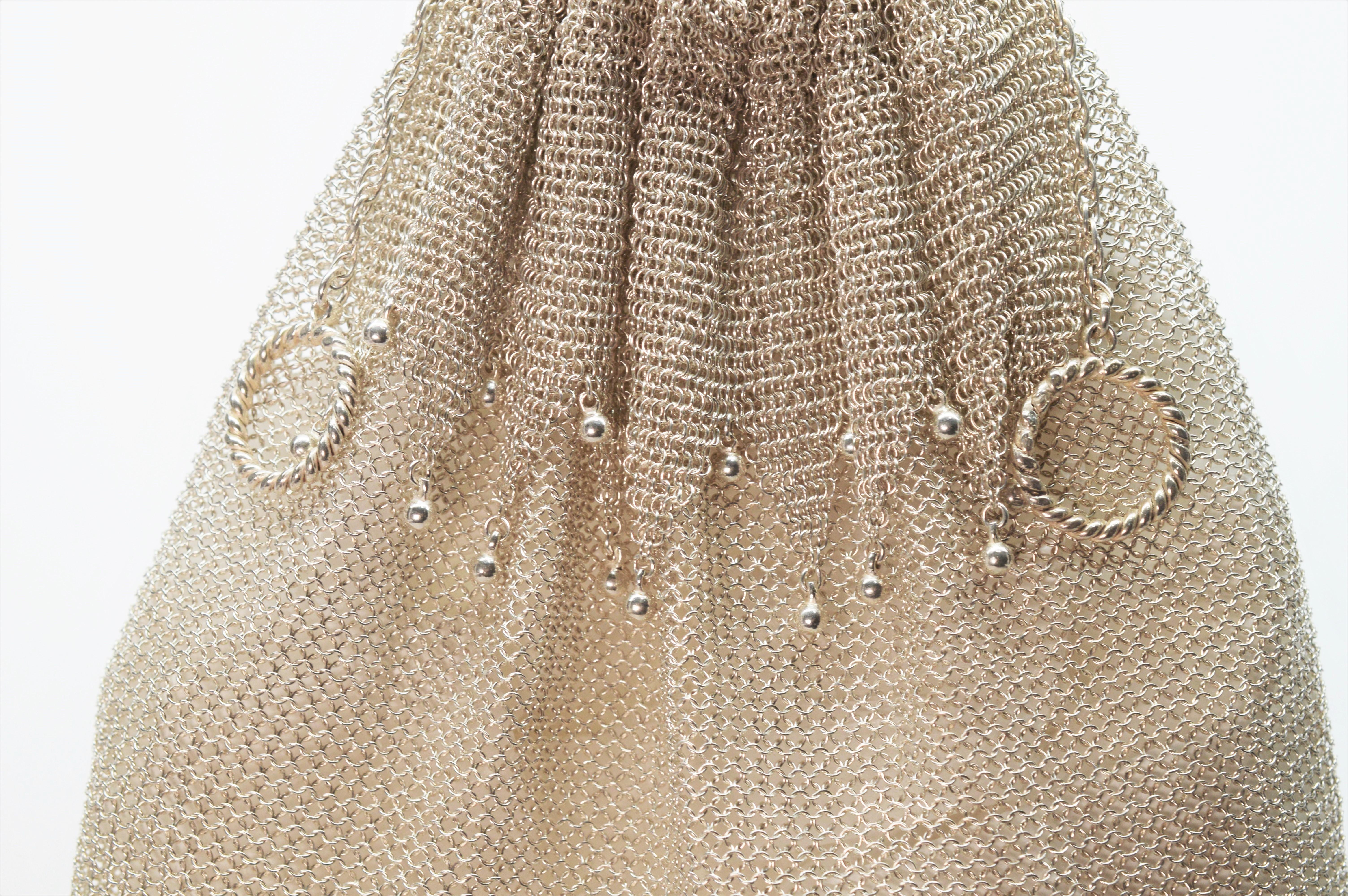 vintage silver mesh coin purse
