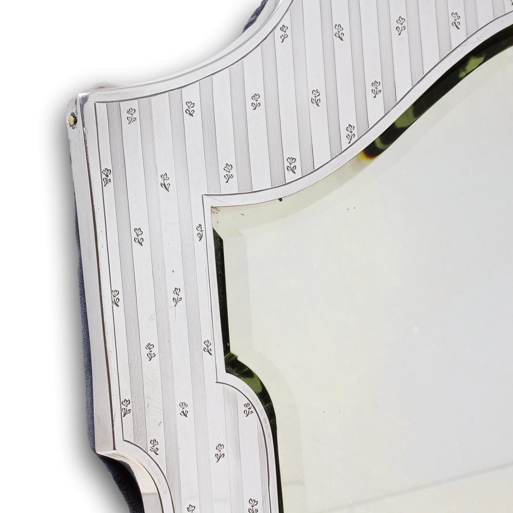 Miroir ancien en argent sterling par William Comyns en vente 3