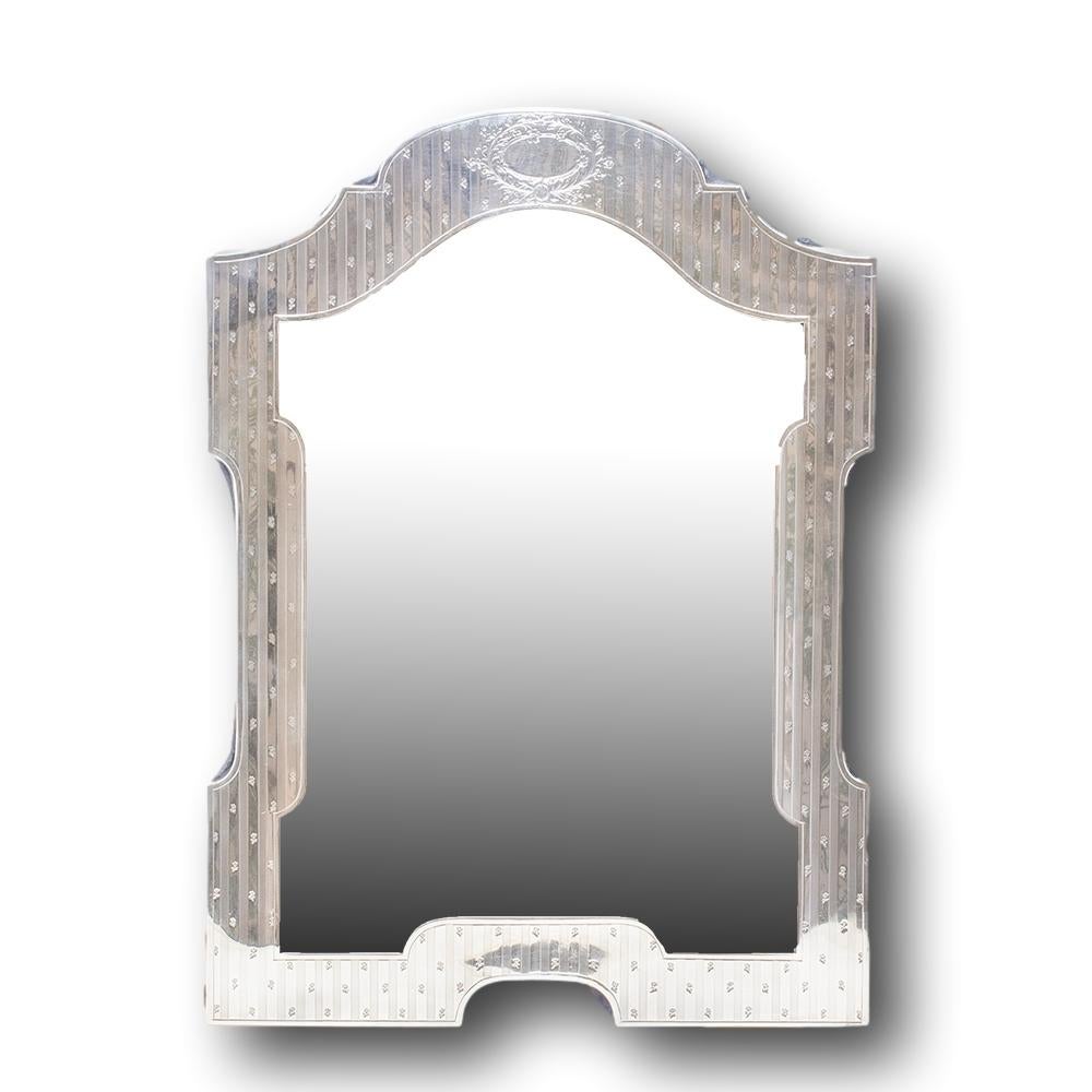 Art nouveau Miroir ancien en argent sterling par William Comyns en vente