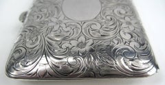 Antique Sterling Silver Mirror Card Coin Purse Compact Case nécessaire