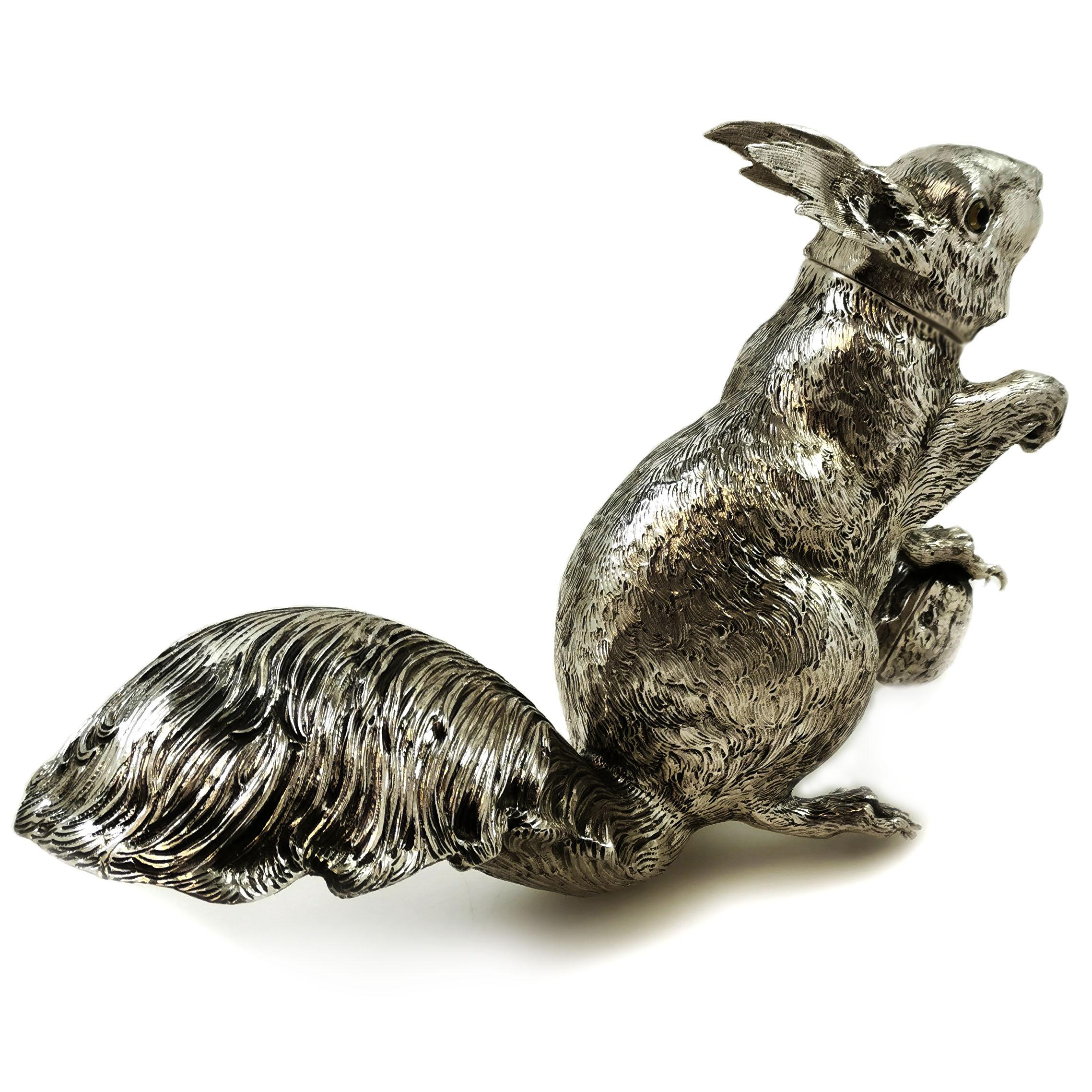 silver squirrel ornament