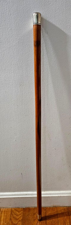 Antique Sterling Silver Monogram and Cocabola shaft Walking Stick Cane