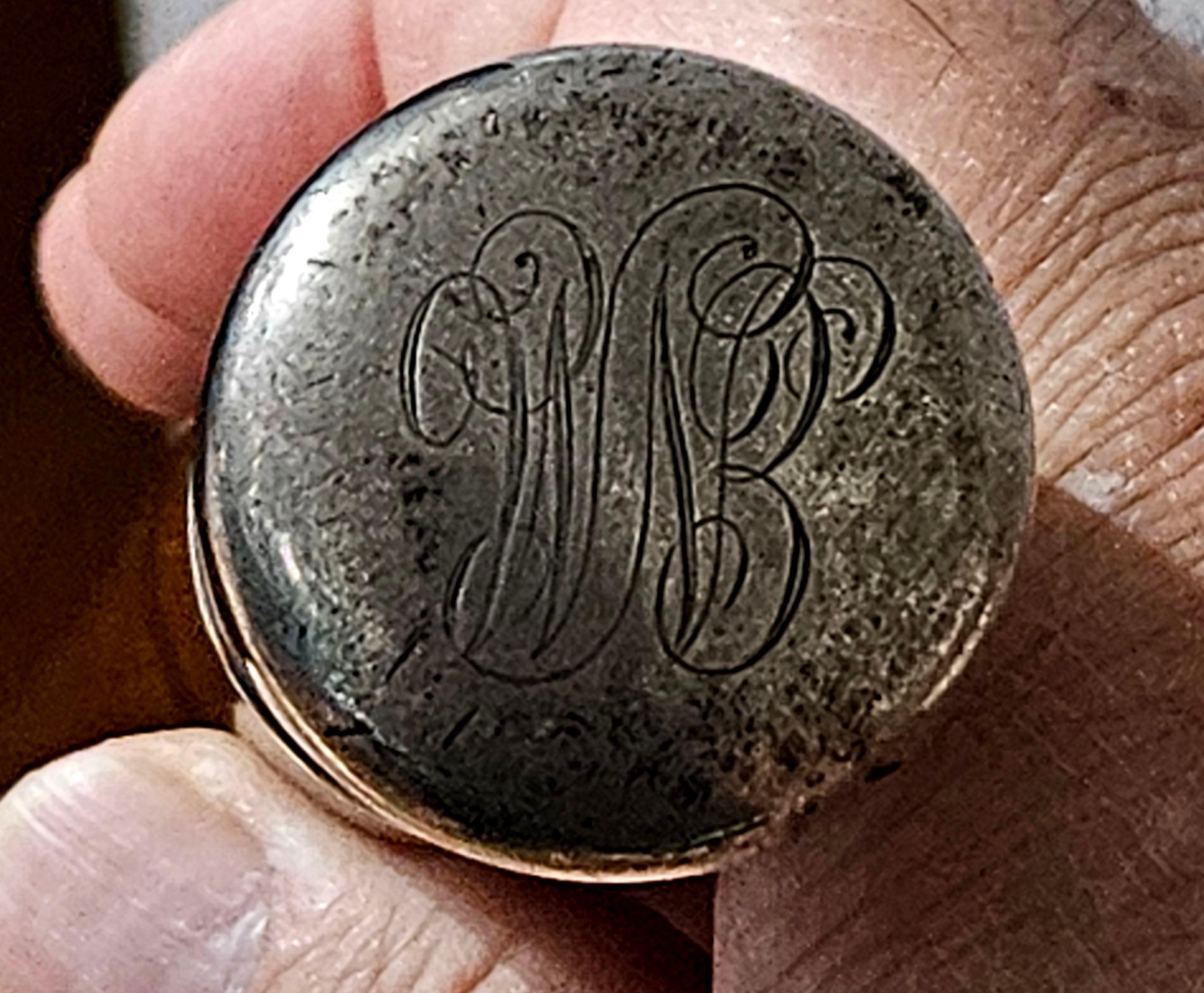 Hand-Crafted Antique Sterling Silver Monogram and Cocabola shaft Walking Stick Cane For Sale