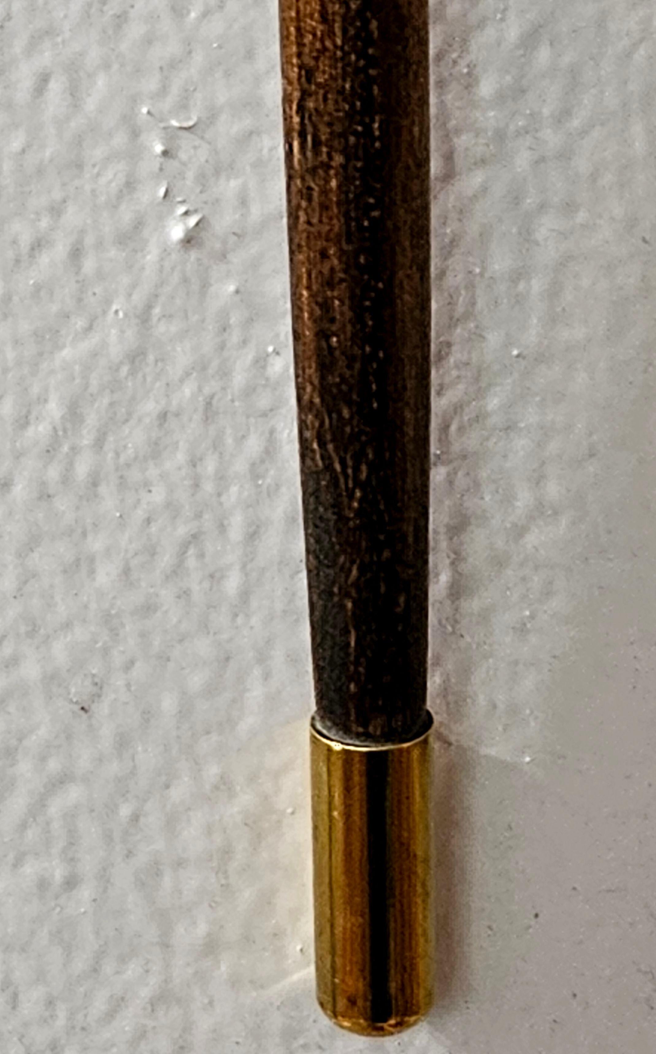 Antique Sterling Silver Monogram Floral Art Nouveau with wood Walking Stick Cane For Sale 3