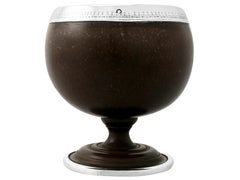 English Sterling Silver Mounted Coconut Cup
