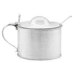 Vaso per senape antico in argento sterling di Langlands & Robertson, 1785 circa