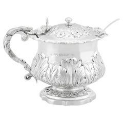 Antike George IV Sterling Silber Senftopf