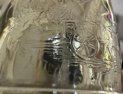 Antique Sterling Silver Napkin Ring Engrave with Cartoon