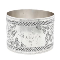 Antique Sterling Silver Napkin Ring engraved "George"