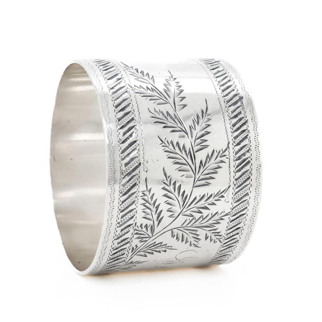 Women's or Men's Antique Sterling Silver Napkin Ring engraved 