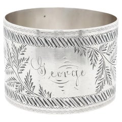 Antique Sterling Silver Napkin Ring engraved "George"