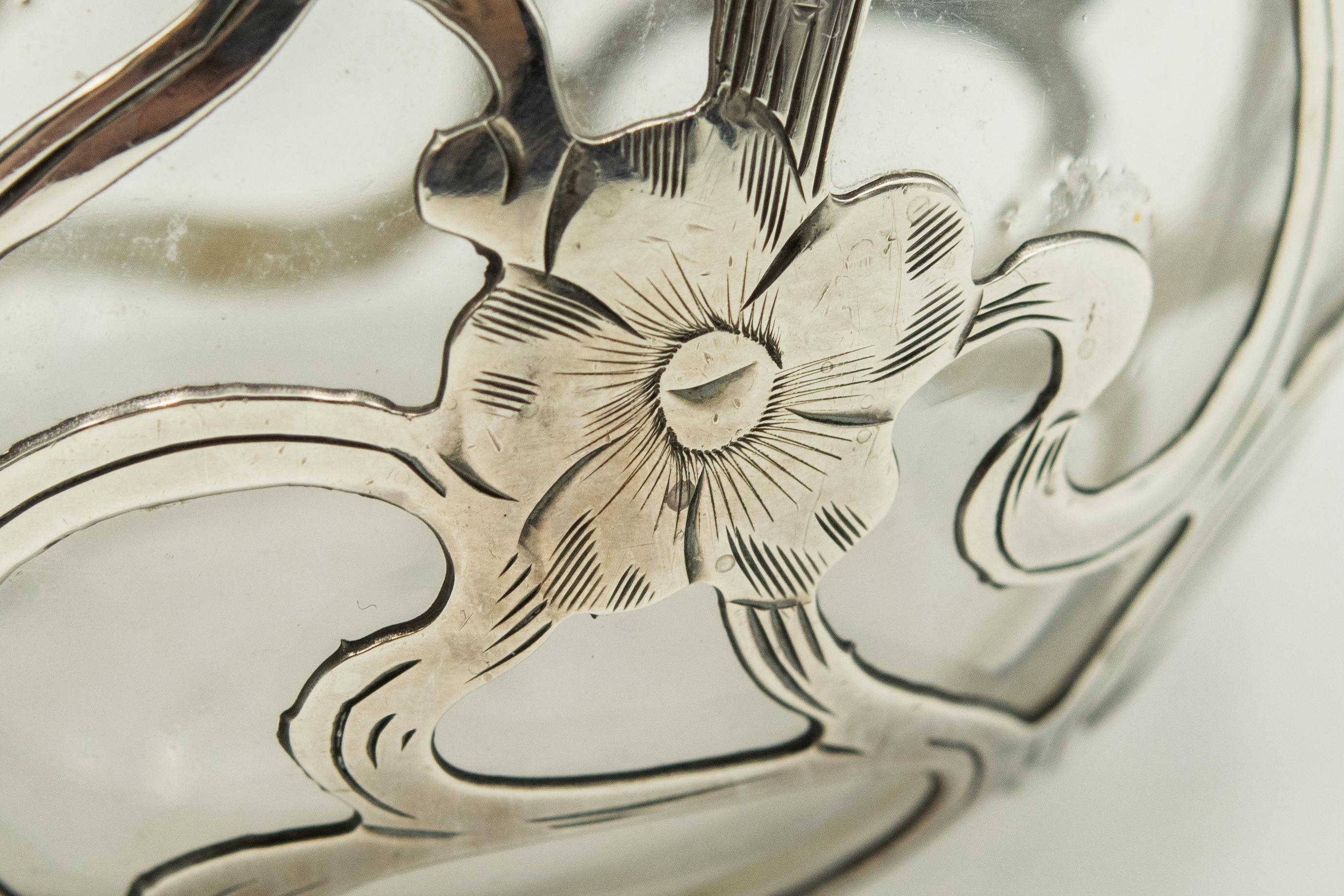 Antike Sterling Silber Overlay Parfümflaschen Satz von drei 8