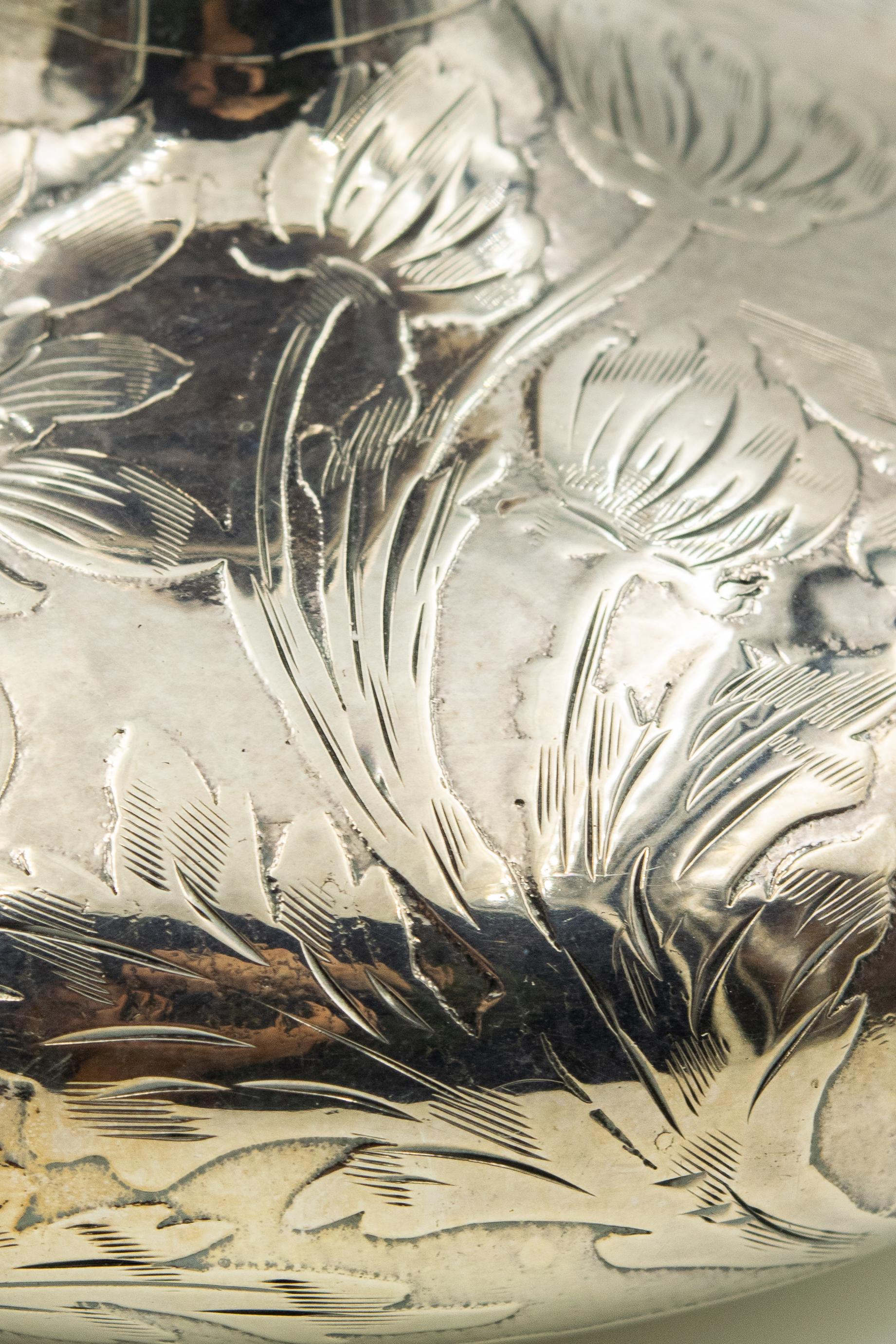 Antike Sterling Silber Overlay Parfümflaschen Satz von drei (20. Jahrhundert)